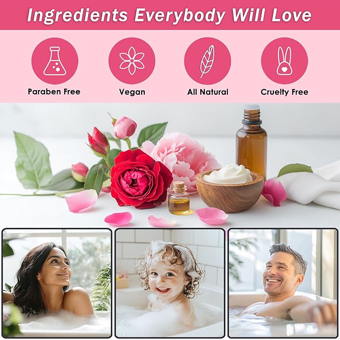 Aqua Elegante Bath Spa Gift Set - 15 Piece Premium Basket with Wash, Bubble Bath, Lotion, Salts, Body Scrub, Towel, Shower Puff, Bathbombs, Reusable Basket, Gifts for Women - Rose Oil & Peony