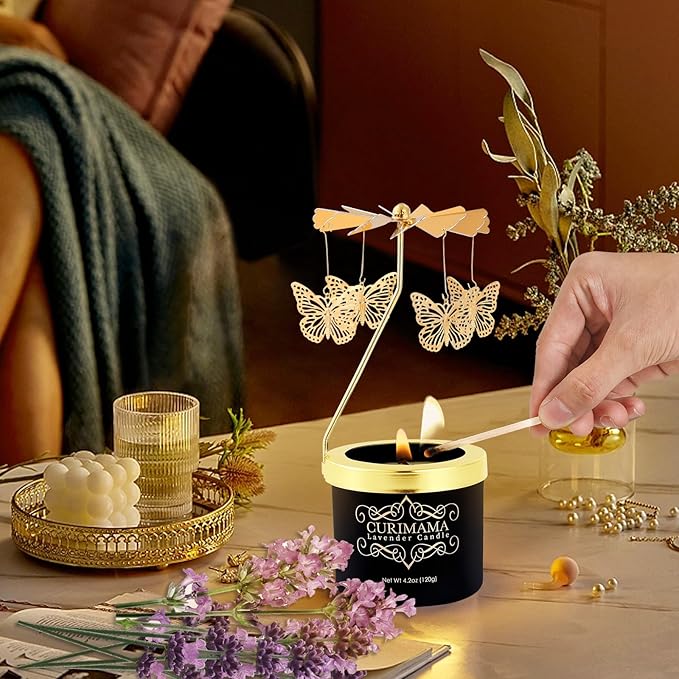 Mothers Day Gifts for Mom, Unique Birthday Gift for Women, Mothers Day Gifts for Mom Daughter Wife, Butterfly Gift for Grandma, Rotating Candles Presents for Friend