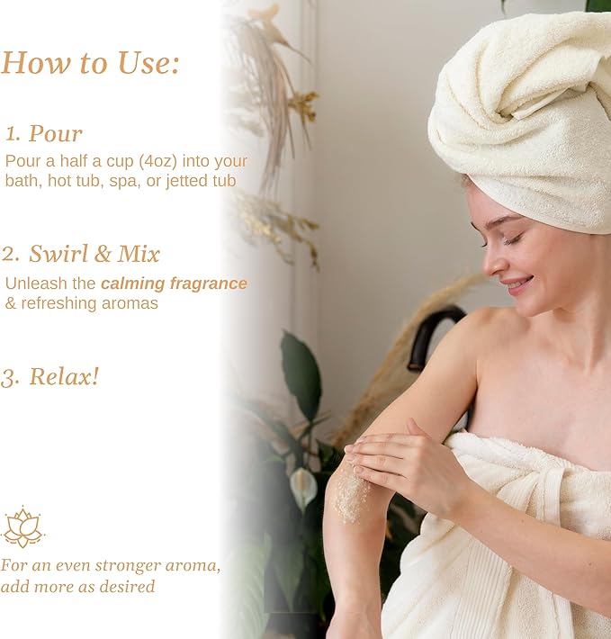 Relax Spa & Bath Aromatherapy Bath Salts for Hot Tub, Bath, or Spa, 2LB Bag Infused with Magnesium, Bath Salt for Soaking, Warm French Vanilla Scent