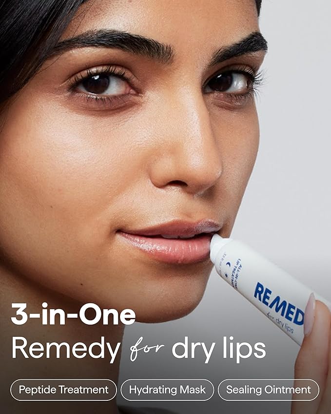 Remedy for Dry Lips | All-In-One Lip Treatment | Hydrating and Healing Lip Balm Ointment with Ceramides, Peptides, and Dimethicone | Repairs Dry, Cracked Lips | By Dermatologist Dr. Shah