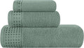 GLAMBURG Ultra Soft 3 Pack Cotton Towel Set, Contains a Bath Towel 28x55 inch, a Hand Towel 16x24 inch & a Wash Coth 12x12 inch, Ideal Everyday use, Compact & Lightweight - Jade