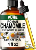 100% Pure Roman Chamomile Oil - 4 Fl Oz Roman Chamomile Essential Oil for Hair, Skin, Diffuser, Aromatherapy & DIY Soap Making Scent
