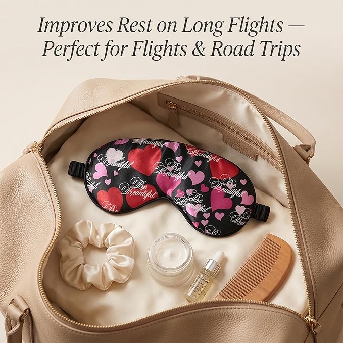 Luxury Sleep Mask – Soft, Lightweight & Ultra Comfort-Perfect for Light Blocking Wake up Radiant-Black