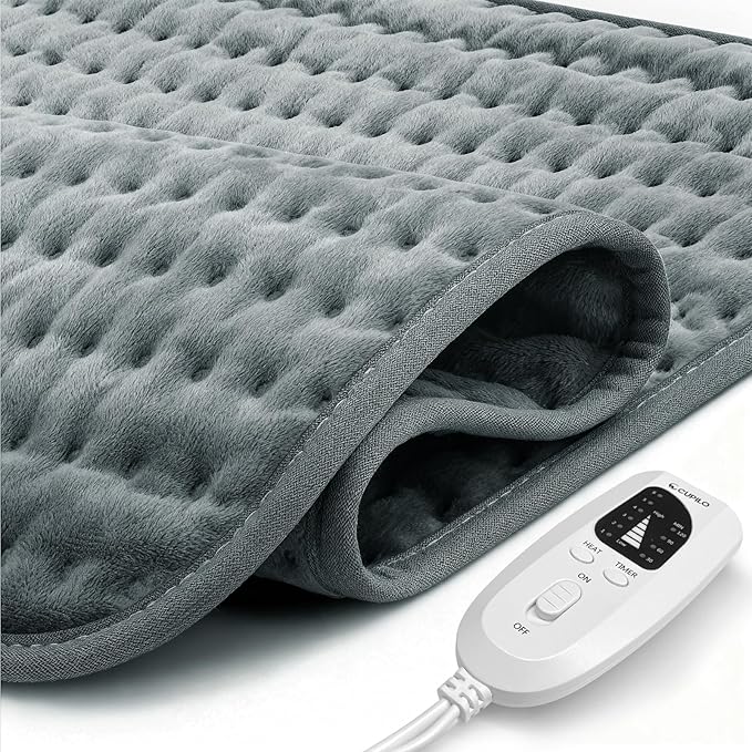 CuPiLo Heating Pad for Back Pain Relief, 17"x33" Large Heat Pad for Period Cramps, Electric Heating Pads for Neck and Shoulders and Back, 6 Heat Settings