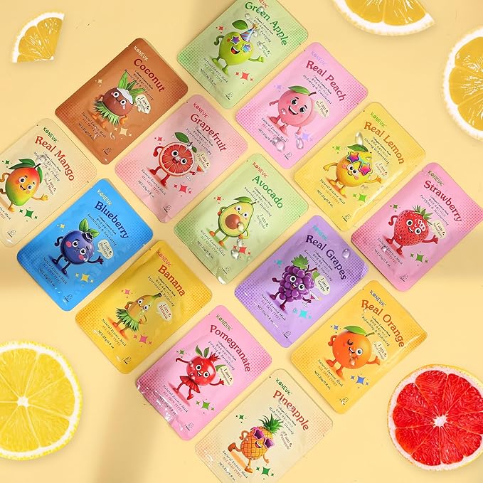 KONEUK 126 Pack Sheet Hydrating Face Masks Skincare for Women, Bulk Fruit Face Mask Skin Care for Kids, Facial Masks Set for All Skin Types, Mothers Day Gifts, Spa Party Supplies for Girls Teens