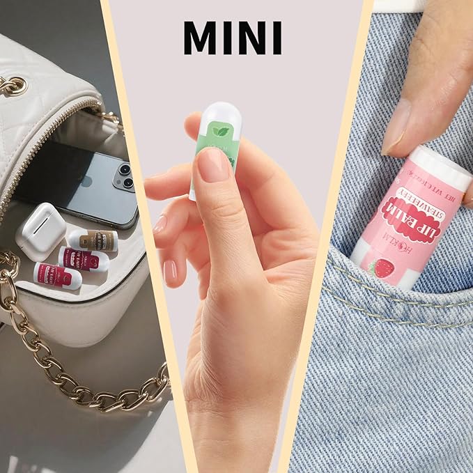 Mini Lip Balm 68 Pack, Natural Lip Balms with Vitamin E and Coconut Oil. Moisturizes for Dry Lips, Perfect for Christmas Gifts, Party Favors, Gift Bags and Small Gifts-13 Flavors