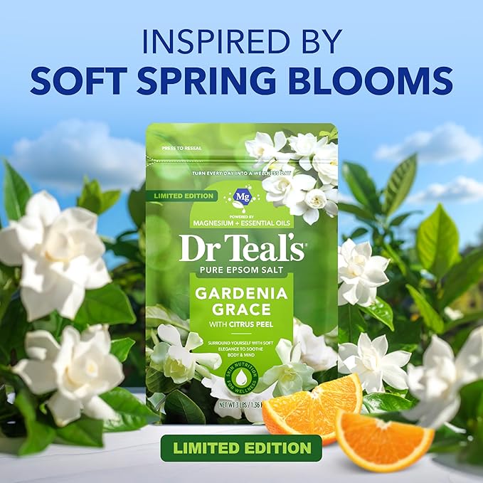 Dr Teal's Epsom Salt Magnesium Soak, Gardenia Grace, 3 lbs