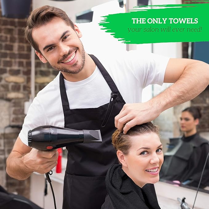 GREEN LIFESTYLE Black Bleach Proof Towels Bulk Sets 100% Cotton 16' X 25' Premium Spa Quality, Super Soft and Absorbent for Gym, Pool, Spa, Salon and Home 12 Pack