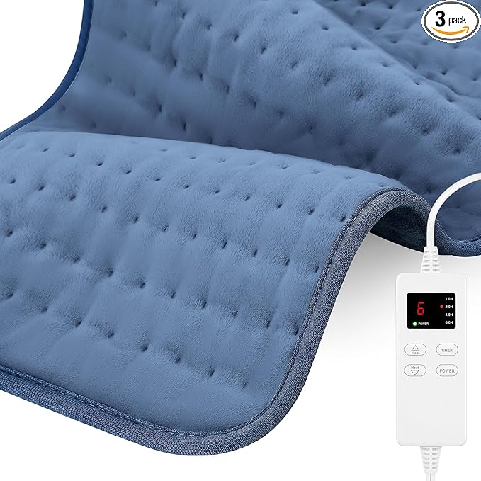 Heating Pad for Back Neck Leg Shoulder Pain Relief, Auto Shut Off Moist Heating Option Soft Plush, Electric Heating Pads for Mothers/Farthers Day Christmas Gifts