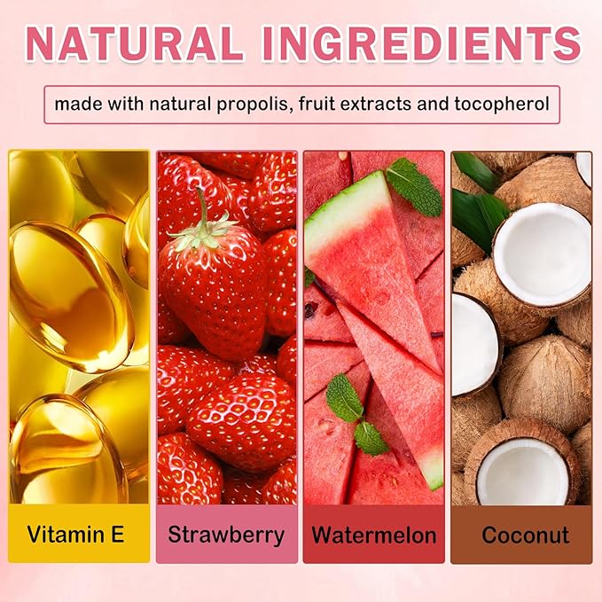 Honey Pot Lip Balm,3PCS Coconut Watermelon Strawberry Lip Balm,Moisturizing and Repair Bee Lip Balm Honey Pot,Prevention Dry and Crack Lip Mask Overnight