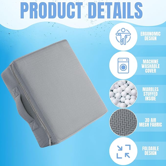 MABOZOO Foldable Hot Tub Booster Seat, Adjuatable 2 Heights Extra Thick Hot Tub Pillow Bath Seat with Back Support Cushions, Washable Hot Tub Seat Cushion for Indoor Outdoor (Gray)