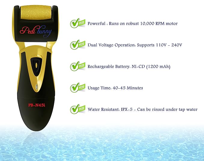 Electric Callus Remover for Feet - Rechargeable Foot File and Dead Skin Remover with 3 Rollers - Professional Pedicure Tool and Foot Sander for Cracked Heels, Hard Calluses - Waterproof Foot Scrubber