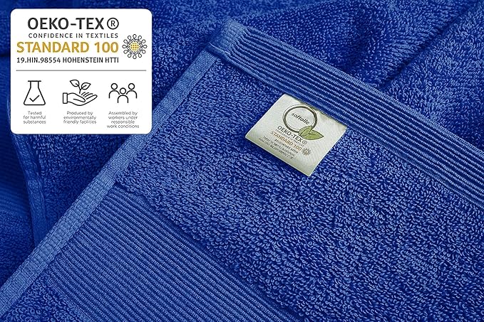Softolle Luxury Bath Towels Set of 4 (27” x 54”) | Towels for Bathroom | Super Soft | Highly Absorbent Towels for Home, Spa, Gym (Royal Blue)