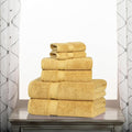 Superior Egyptian Cotton Pile 6-Piece Towel Set, Includes 2 Bath, 2 Hand, 2 Face Towel/Washcloth, Heavyweight, Ultra Soft Luxury Towels, Thick Plush Essentials, Guest Bath, Spa, Hotel Bathroom, Gold