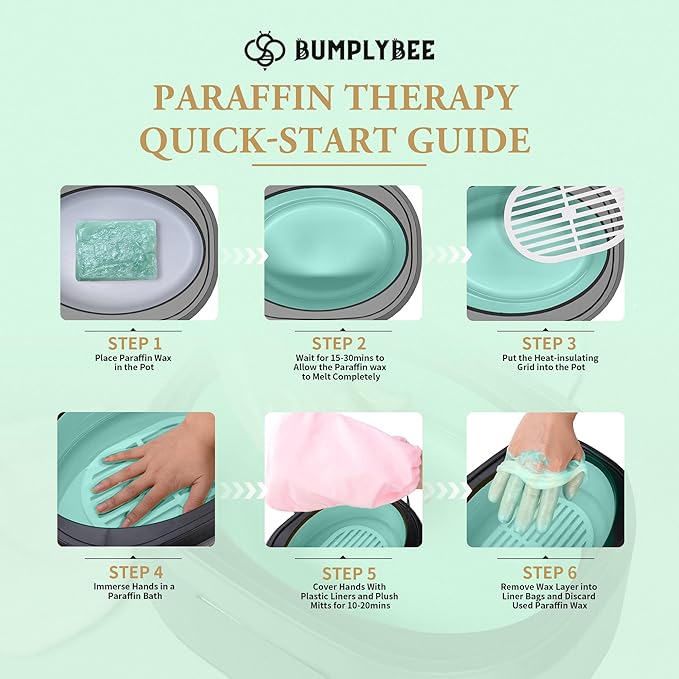 BUMPLYBEE Paraffin Wax for Hand and Feet,10 Pack Tea Tree Paraffin Wax Refills for Hand & Foot Wax Bath, Moisturizing Hands Feet, Deep Hydration