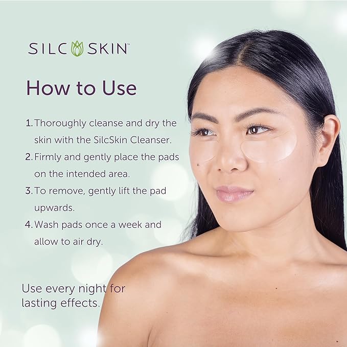 Silc Skin Silicone Eye Pads Reusable Overnight Eye Patches, Medical Grade Silicone For Fine Lines And Puffiness, 60 Day Supply