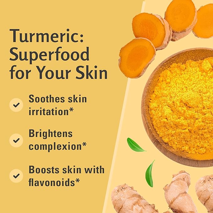 Exfoliating Turmeric Scrub and Skin Exfoliator with Collagen and Coconut Oil, Gently Exfoliates Face, Body, Hands, and Feet, Moisturizing Skincare, 16 oz by M3