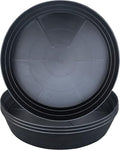 Plant Saucers 10 12 14 16 18 20 25 Inch, 4 Pack of Plastic Plant saucers for Pots，Extra-Deep Plant Water Dray Tray, Bird Bath Bowl, Heavy Plant Trays Indoors and Outdoor No Holes (12 Inch, Black)
