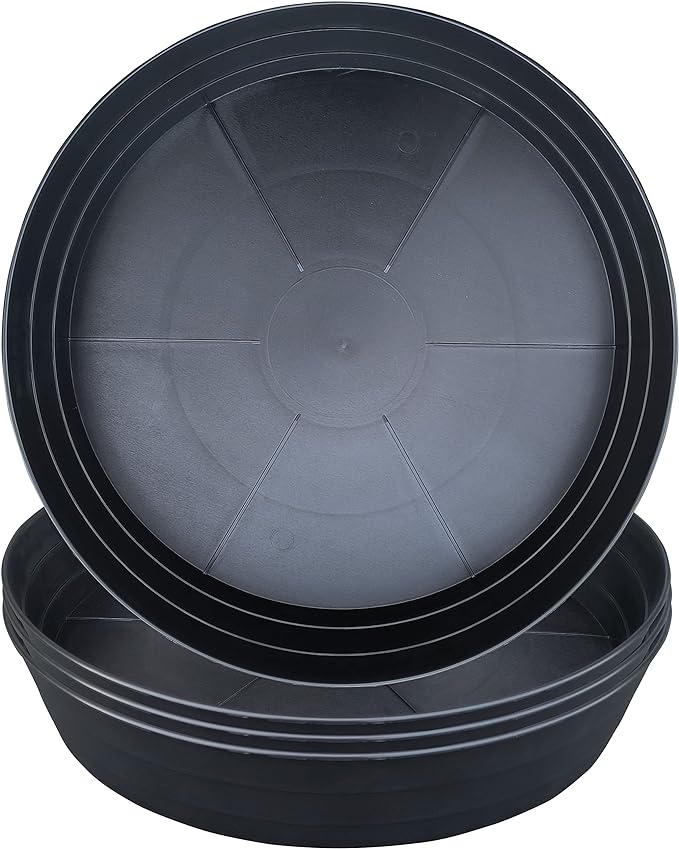 LWALRS Plant Saucer 18 Inch, Extra Large Planter Saucer 4 Pack, Plastic Plant Saucers for Indoors and Outdoors, Plant Pot Saucers, Drainage Tray for 16, 17, 18 in Planters