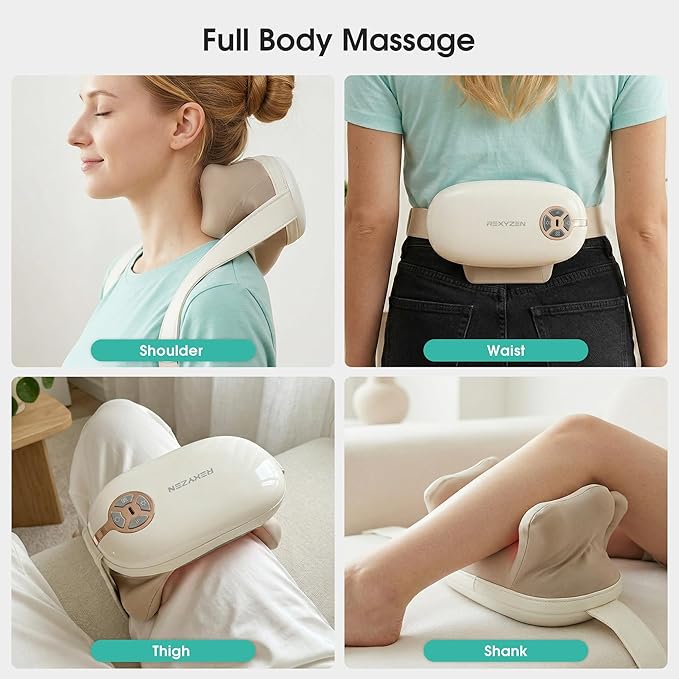 2026 Cordless Neck Massager with Heat for Pain Relief Deep Tissue, 4D Kneading Massage Tools with Remote Control, Rechargeable Shiatsu Massager for Neck, Shoulders& Back, Women& Men