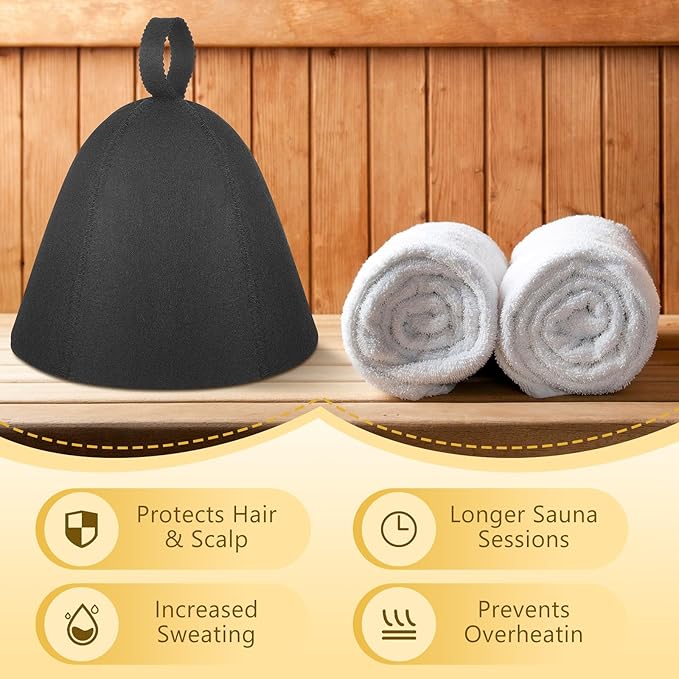 JaGely Sauna Hat for Men Women Sauna Hat Vaporarium Cap Russian Banya Cap for Bath House Accessories