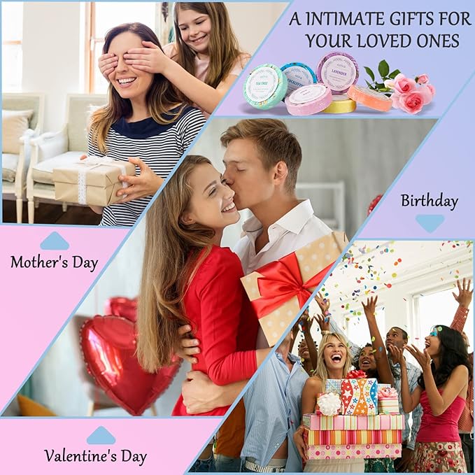 Shower Steamers- Box of 6 Premium Shower Bombs with Essential Oils. Self Care Gifts for Women and Teens Holiday Stocking Stuffers for Women.