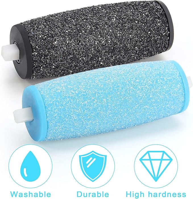 12PCS Coarse Replacement Rollers for Feet,Extra Coarse Roller Refill Heads,Replacement Roller Heads Compatible with Electric Foot Callus Remover Tool