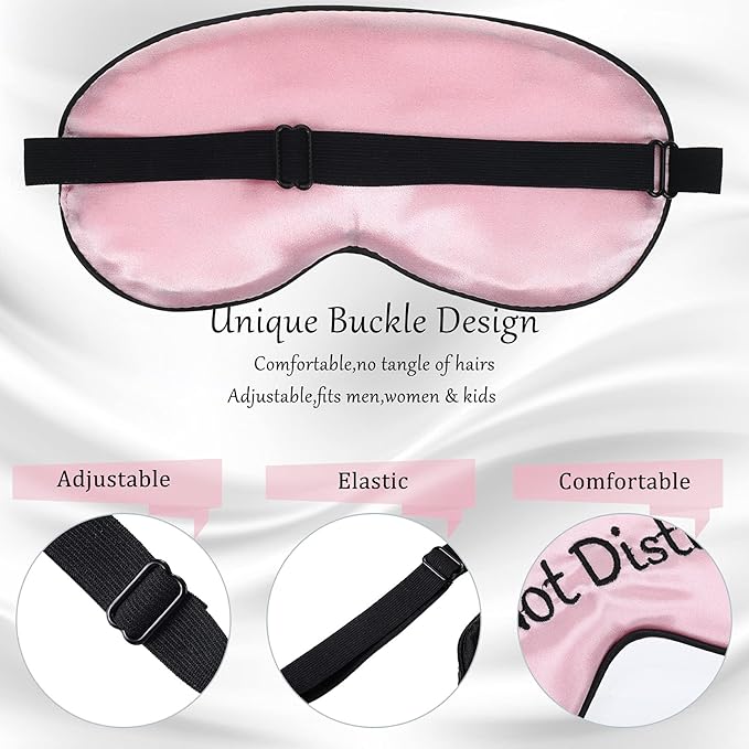 8 Pieces Funny Sleep Mask Silk Eye Mask with Adjustable Strap Soft Cute Blackout Blindfold Eye Cover for Women Men Full Night's Sleep, Travel, Nap, Meditation(Fresh Colors)