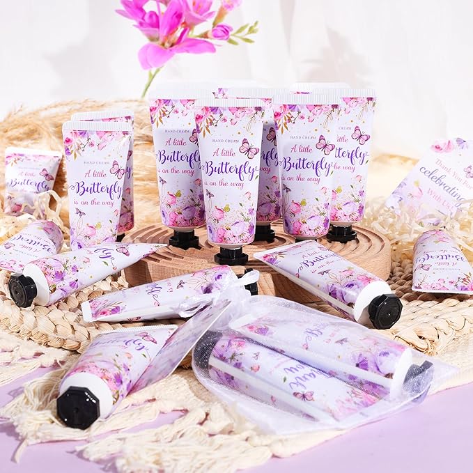 KONEUK 50 Sets Baby Shower Hand Cream Gifts, Wedding Party Favors, Baby Shower Party Favors and Bridal Shower Gifts for Guests, Bulk Thank You Gifts for Women(Butterfly)