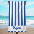 JML Personalized Beach Towel with Name, Custom Cabana Stripe Beach Towel, Customized Microfiber Pool Towel, Quick Dry & Absorbent Swim Towel for Adult,Mother's Day, Birthday, Summer Holiday,Vacation