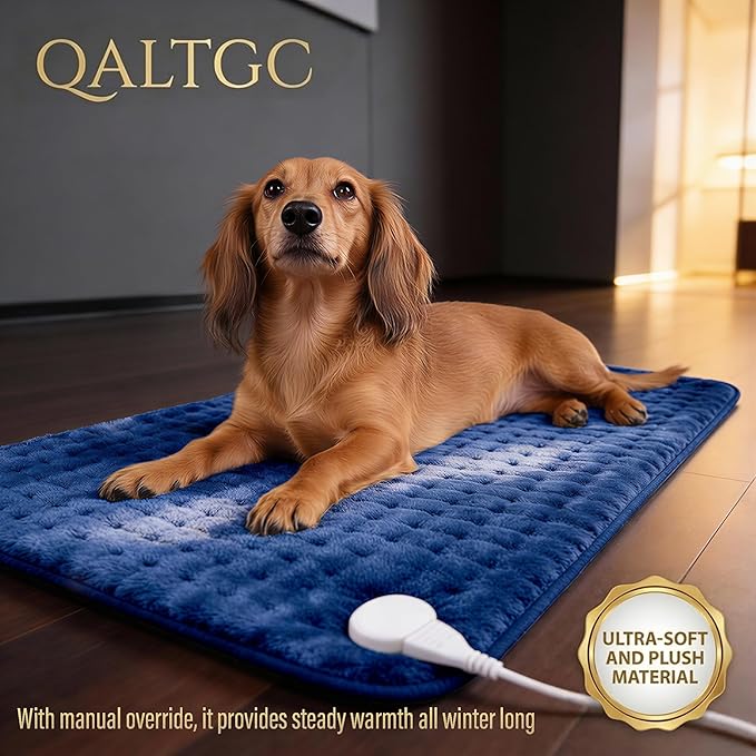 Electric Heating Pad, 2025 Upgraded Dual Mode Controller (Manual and auto Off Mode),Multiple Safety protections, Comfortable Soft, Machine Washable（20"x 24" Dark Blue）
