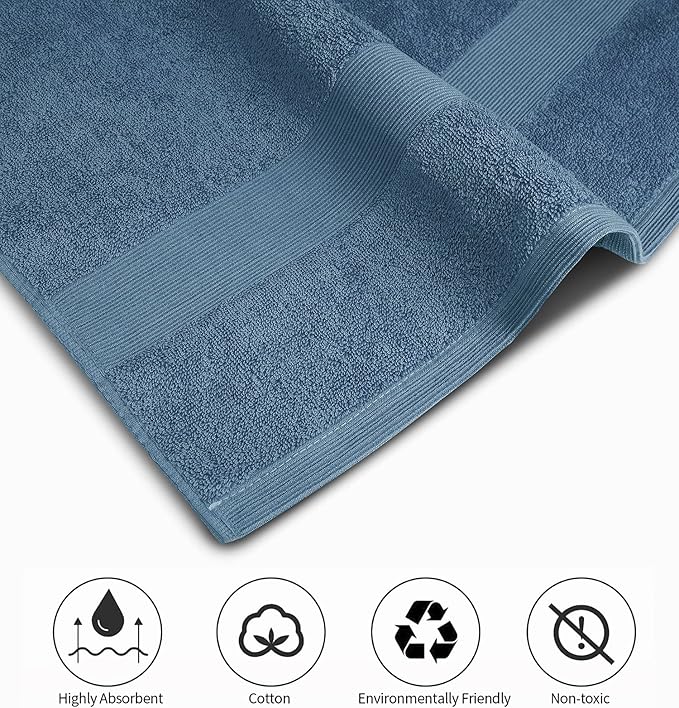 Softolle Luxury Bath Towels Set of 4 (27” x 54”) | Towels for Bathroom | Super Soft | Highly Absorbent Towels for Home, Spa, Gym (Slate Blue)