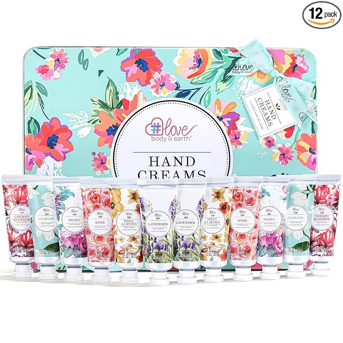 BODY & EARTH 12 Pack Hand Cream Gifts Set,Mothers Day Gifts Bulk for Mom,Moisturizing Hand Lotion Enriched with Shea Butter to Nourish Dry Hands Cream for Women,Teacher Appreciation Gifts Nurses Week