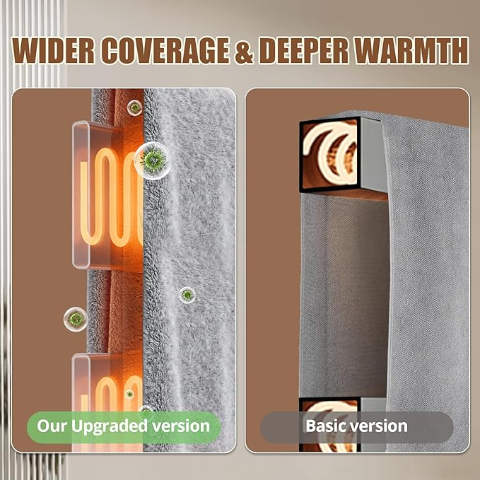 R FLORY Heated Towel Rack for Bathroom, 6 Bar Wall Mounted Towel Warmer Racl Flat with Timer & Temperature, Electric Towel Heater with LED Display Screen, Plug-in,Matte Black