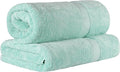 SUPERIOR Egyptian Cotton Pile Bath Sheet Set of 2, Ultra Soft Luxury Towels, Thick Plush Essentials, Absorbent Heavyweight, Guest Bath, Hotel, Spa, Home Bathroom, Shower Basics, Sea Foam