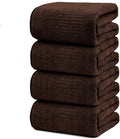 SEISSO Bath Towels, Extra Absorbent & Quick Drying Lightweight Fiber Towels, Premium Big Soft Bath Towel for Fitness, Spa, Sports Towels, Yoga Towel, Brown(4 Pack)