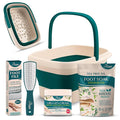Fivona Foot Care Kit 4 in 1 - Foot Soak Blend with Epsom Salt, Tea Tree and Essential Oils - Collapsible Foot Soak Basin - 42% Urea Cream for Hard, Calloused Skin - Dual Action Foot File