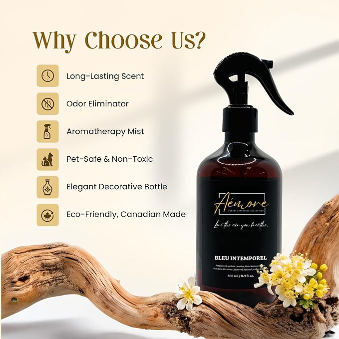 Room and Linen Spray/500 ml/Relaxing Home Fragrance, Fabric, and Bathroom Deodorizer (Imperial Oud)