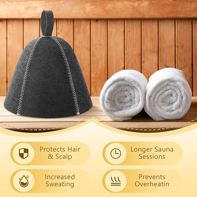 JaGely Sauna Hat for Men Women Sauna Hat Vaporarium Cap Russian Banya Cap for Bath House Accessories