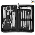Manicure Pedicure Set - Nail Clippers Toenail Clippers Kit,Professional Manicure Kit Pedicure Kit,Nail Care Kit with,Travel Case, Set of 12