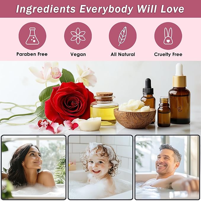 Aqua Elegante Spa Basket For Women - Deluxe Bath Set with Wash, Bubble Bath, Lotion, Salts, Body Scrub, Towel, Shower Puff, Bathbombs, Reusable Basket, Gifts for Mom, Wife, Her - Rose Oil & Orchid