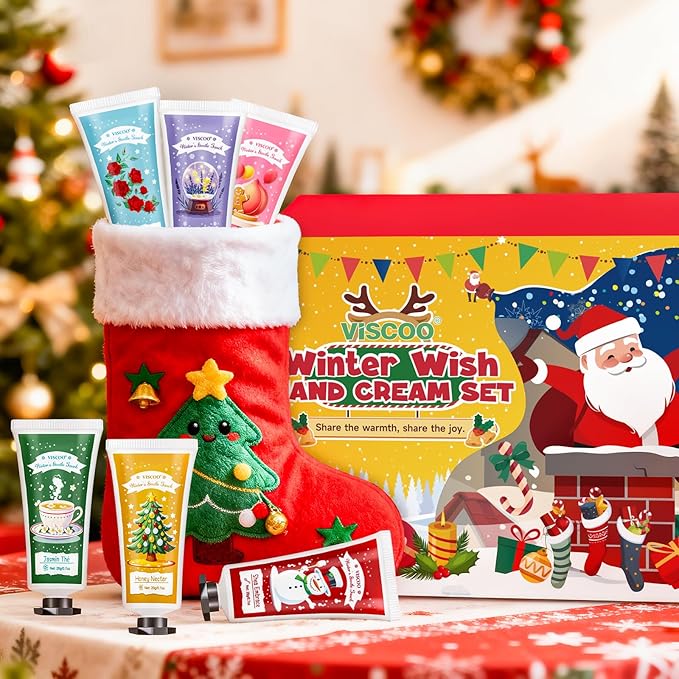 VISCOO 120 Sets Christmas Hand Cream Gift Set for Women, Hand Lotion In Bulk for Dry Cracked Hands Travel Size,Christmas Gifts with Cards and Organza Gift Bags, Stocking Stuffers for Women Teen Girls