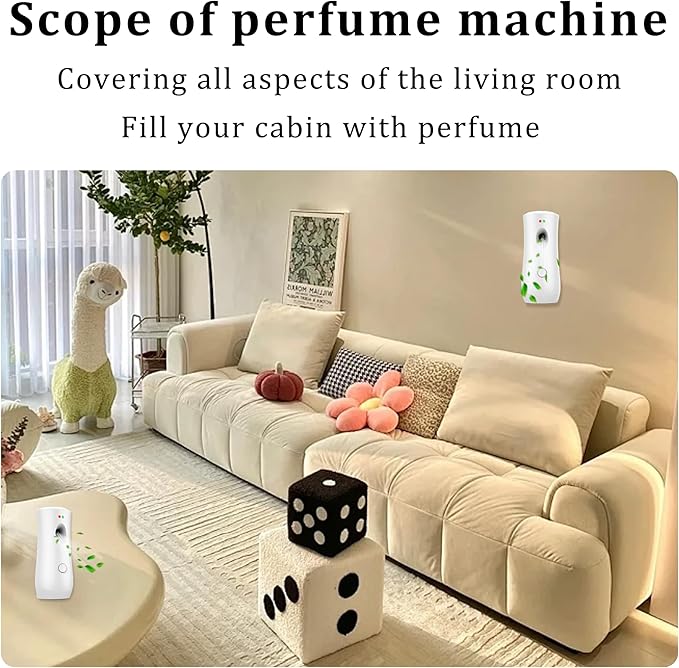 Automatic Air Freshener Spray Dispenser (4-Pack), Free Standing or Wall Mounted Adjustable Aromatherapy Machines for Home, Indoor, Bathrooms, Offices, Hotels and Commercial Places (White, 001)