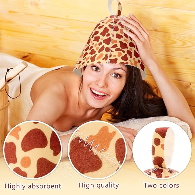 JaGely Sauna Hat for Men Women Sauna Hat Vaporarium Cap Russian Banya Cap for Bath House Accessories