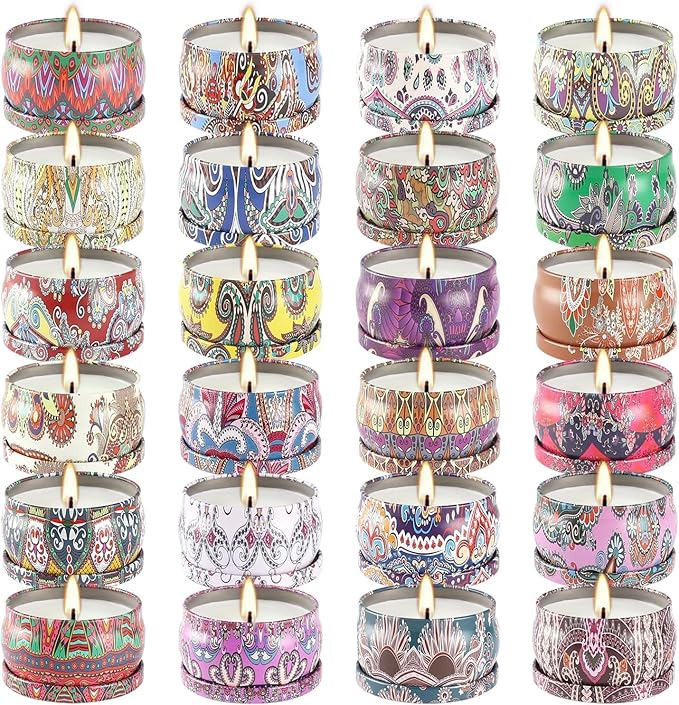 WPONSZU Scented Candles Gift Set, 2.5 oz Soy Wax Aromatherapy Candle for Home, Romantic Candles Gift for Mother Day Christmas Valentines Birthday (24 Pack)