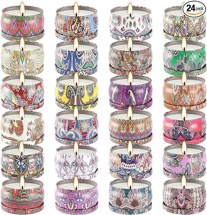 Howemon 24 Pack Scented Candles Set for Home, Relaxing Stress Relief, Aromatherapy - Natural Soy Wax and Fragrance - Gifts for Women, Mom, Best Friend, Wife, Birthday