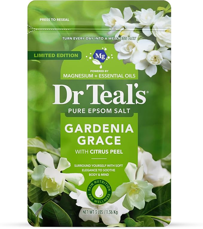 Dr Teal's Epsom Salt Magnesium Soak, Gardenia Grace, 3 lbs
