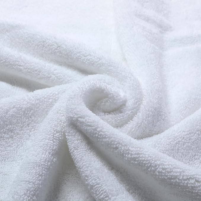 Cotton Bath Towels Set, 2-Piece Set(27x55 Inches) Super Absorbent Quick Drying, Soft,Suitable for Bathroom, spas, Gyms,Gift (Sky Blue,White)