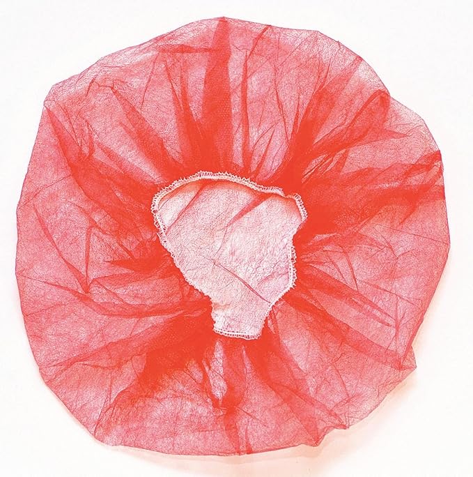 Medical Nation 21" Disposable Bouffant Caps | CASE of 1000, RED | Hairnets, Non-Woven, Non-Pleated Head Hair Covers | for Medical, Labs, Nurse, Tattoo, Food Service, Hospital, Cooking - Size 21" Red