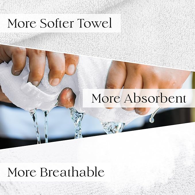 100% Cotton Hair Towel Wrap for Women/Kids | Quick Dry, Soft & Absorbent 420-GSM Hair Wrap Towels with Double Button | Anti Frizz, Non Microfiber Luxury Hair Turbans for Curly, Long Hair (White)